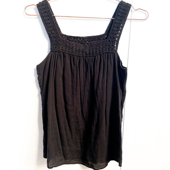 old navy black sleeveless tank top square neck - Picture 3 of 7